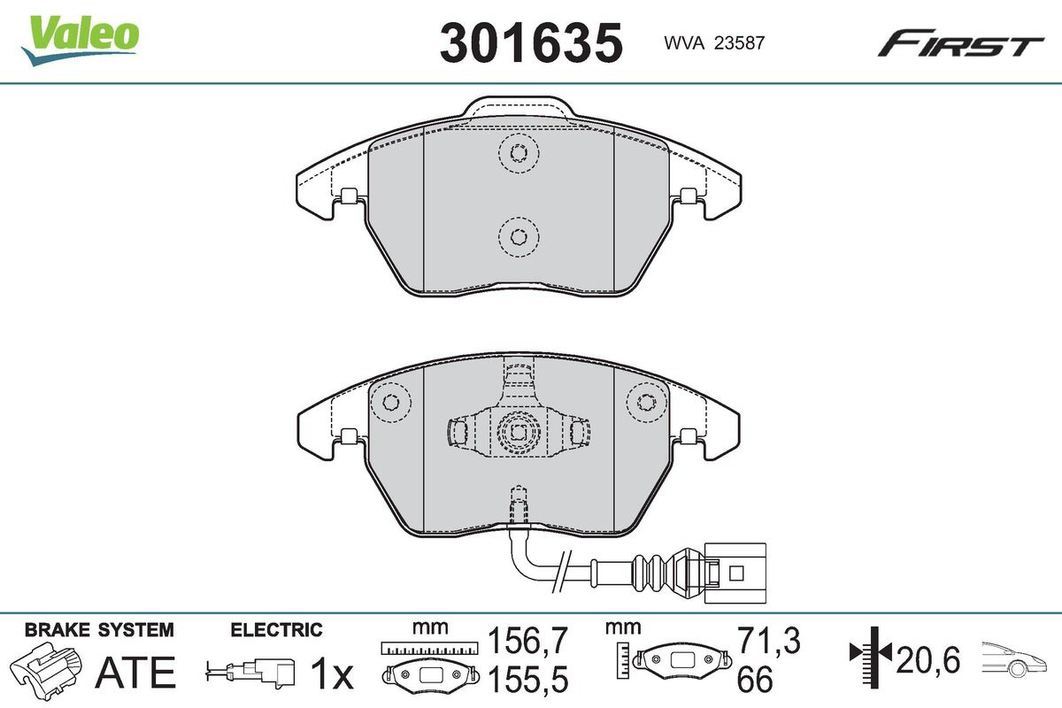 Placute frana VALEO 301635